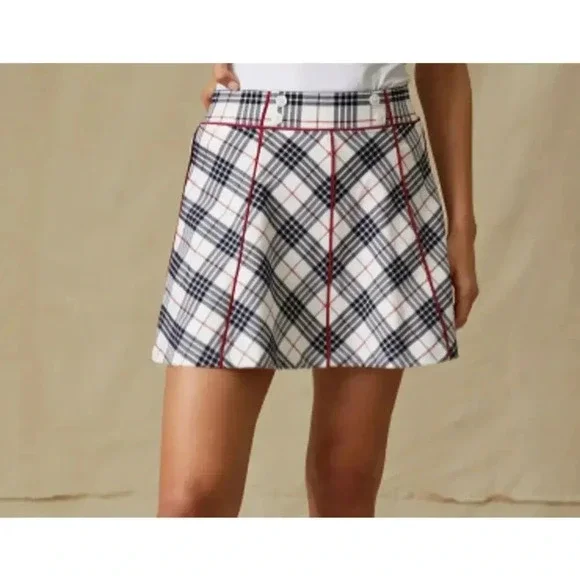 Tuckernuck Americana Plaid 15 Inch Woven Renee Golf Skirt Size Medium NWT - Picture 12 of 14